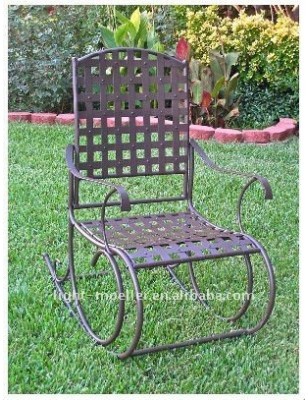 wrought iron double rocking chair LMRC-51006