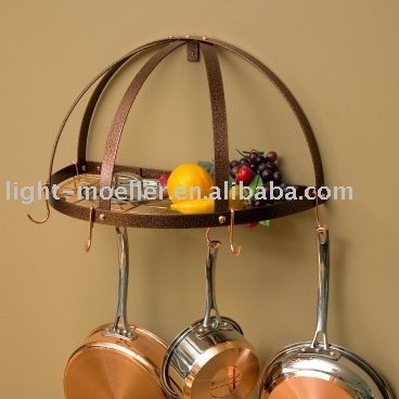 wrought iron kitchen wall pot rack