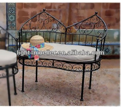 wrought iron double seat bench