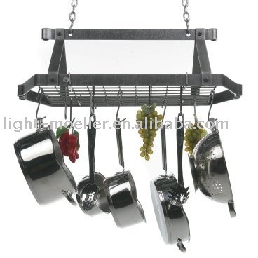 wrought iron kitchen pot rack