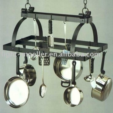 wrought iron hanging pot rack