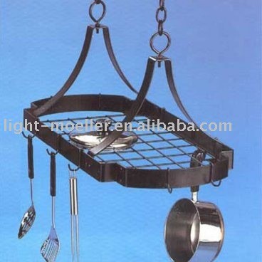 wrought iron hanging pot rack