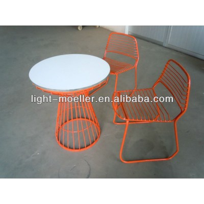 wrought iron orange dining set