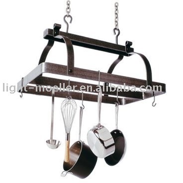 wrought iron kitchen hanging pot rack