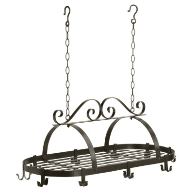 wrought iron kitchen hanging pot rack